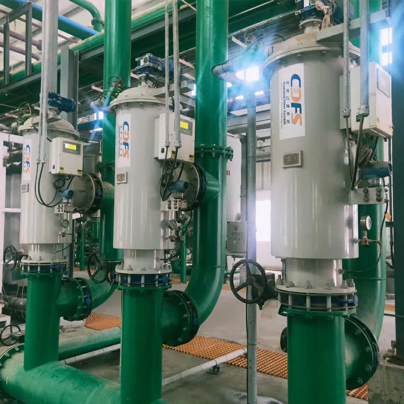 Cooling water filtration of building