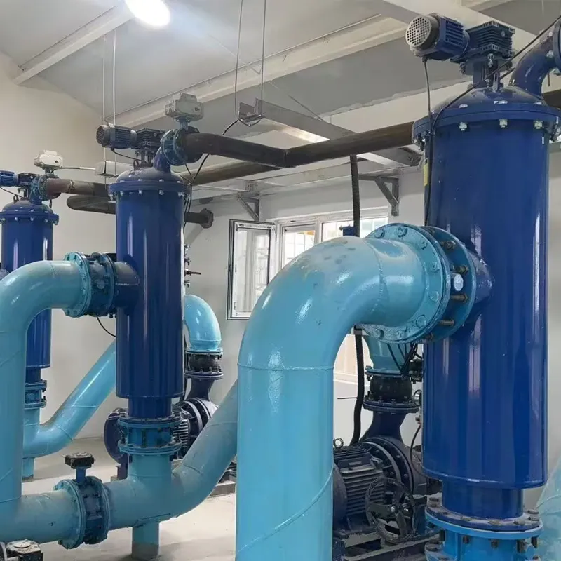 Cooling water filtration of building